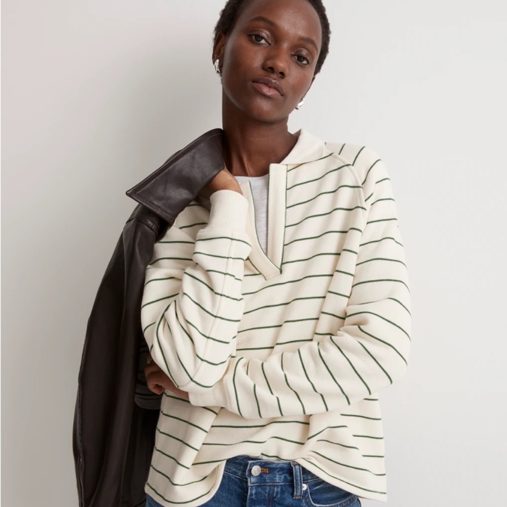 Madewell Betterterry Polo Sweatshirt NWT Size XS